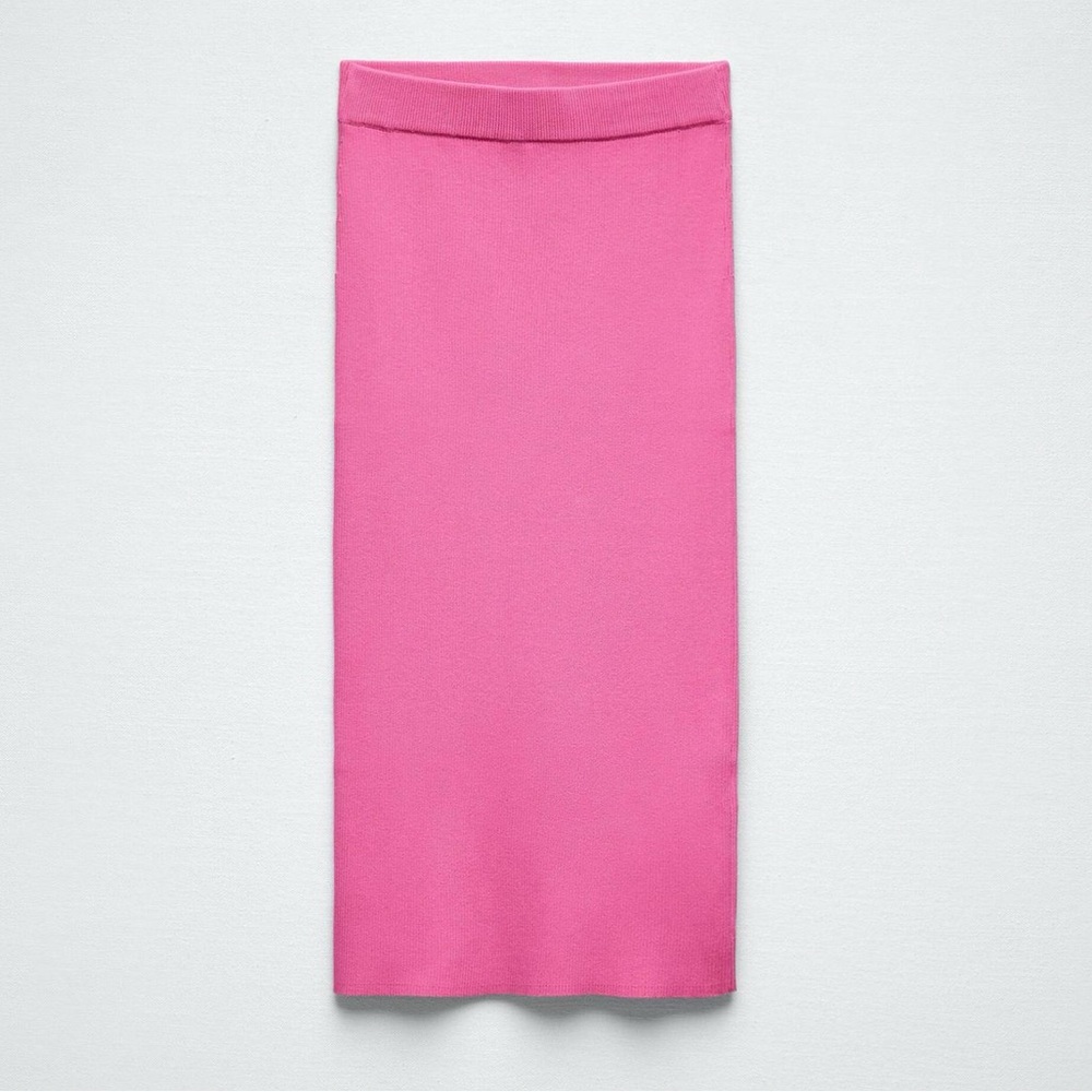 ZARA Knit Midi skirt. Pink. Size S.